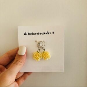 Handmade Light Yellow Rose Stitch Markers Crochet Knitting